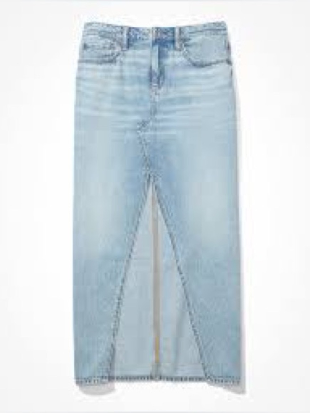 American Eagle Outfitters Light Blue Denim Skirt with Front Slit